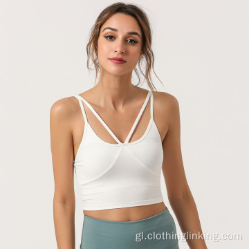 Yoga Sports Bra Strappy Back ropa activa para mulleres